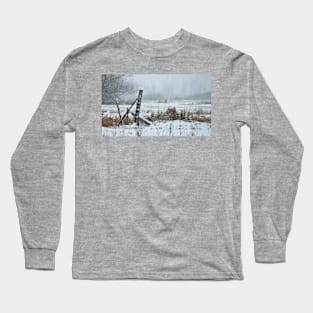 Fencepost in Winter Long Sleeve T-Shirt